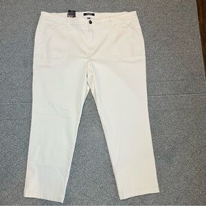 New CHAPS Ankle Crop Jeans Womens Plus Size 20W Beige Stretch NWT